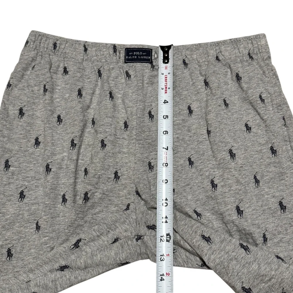 Polo Ralph Lauren Gray All Over‎ Print Pony Logo Sleepwear Shorts Men's Medium
